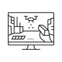 cyberpunk game line icon illustration vector