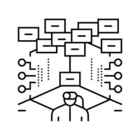 virtual hacking spaces line icon illustration vector