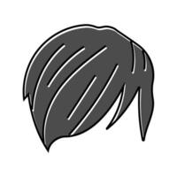 side swept bangs emo color icon illustration vector