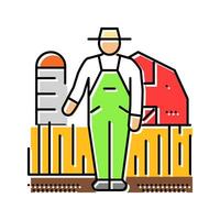 farm field farmer color icon illustration vector