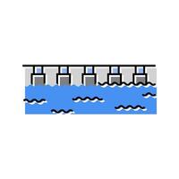 floating bridge color icon illustration vector