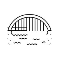 bowstring bridge line icon illustration vector