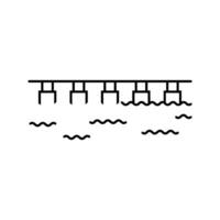 floating bridge line icon illustration vector