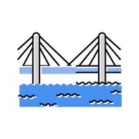 lattice bridge color icon illustration vector