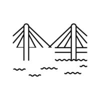 lattice bridge line icon illustration vector