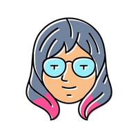 man otaku avatar color icon illustration vector