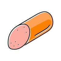 boiled sausage meat color icon illustration vector