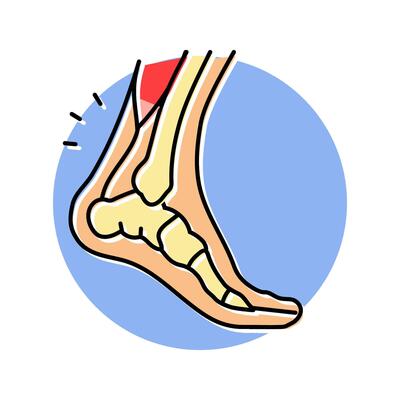 sprain household injury accident color icon illustration