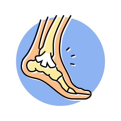 strains household injury accident color icon illustration
