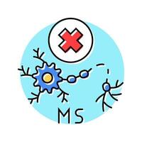 multiple sclerosis disease color icon illustration vector