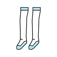 knee high socks japanese school color icon illustration vector