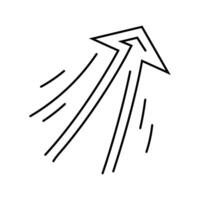arrow pointing upward progress line icon illustration vector