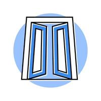 open door progress color icon illustration vector