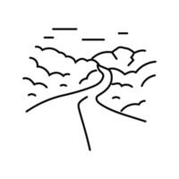 road leading forward progress line icon illustration vector