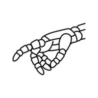 touch robot hand gesture line icon illustration vector