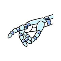 touch robot hand gesture color icon illustration vector