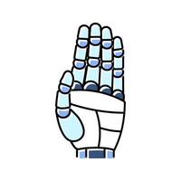 stop robot hand gesture color icon illustration vector