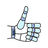 thumb up robot hand gesture color icon illustration vector