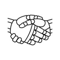 handshake robot hand gesture line icon illustration vector