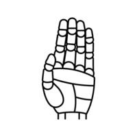 stop robot hand gesture line icon illustration vector