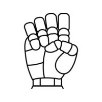 fist robot hand gesture line icon illustration vector