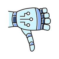 thumb down robot hand gesture color icon illustration vector