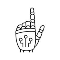 press click robot hand gesture line icon illustration vector