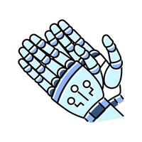 clap applause robot hand gesture color icon illustration vector