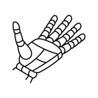help robot hand gesture line icon illustration vector