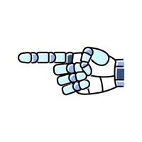 pointer robot hand gesture color icon illustration vector