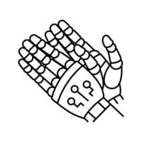 clap applause robot hand gesture line icon illustration vector