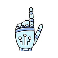press click robot hand gesture color icon illustration vector