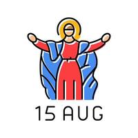assumption of mary feast catholic holiday color icon illustration vector