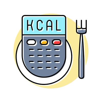 caloric intake obesity overweight color icon illustration