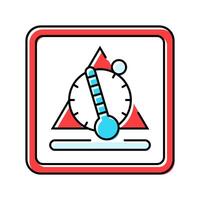 temperature sensitive product label warning color icon illustration vector