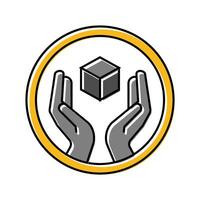 handle with care product label warning color icon illustration vector