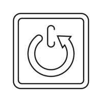 automatic shut down product label caution line icon illustration vector