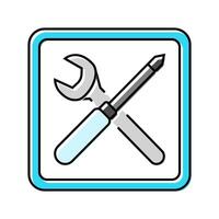 quick assembly product label caution color icon illustration vector
