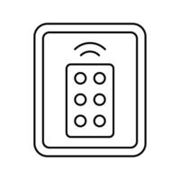 remote control label product caution line icon illustration vector