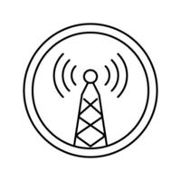 electromagnetic interference label line icon illustration vector