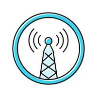 electromagnetic interference label color icon illustration vector