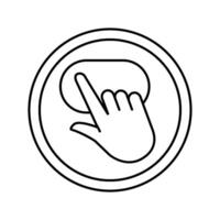 click and go app label product caution line icon illustration vector