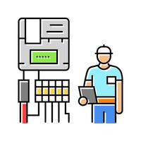smart meter installation color icon illustration vector
