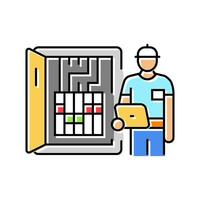 data logging audit energy color icon illustration vector