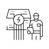 building envelope inspection line icon illustration vector