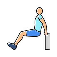 tricep dips arm fitness exercise color icon illustration vector