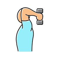 tricep extensions arm fitness exercise color icon illustration vector