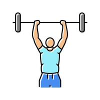 overhead press arm fitness exercise color icon illustration vector