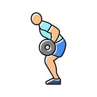 bent over rows arm fitness exercise color icon illustration vector