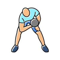 concentration curls arm fitness exercise color icon illustration vector